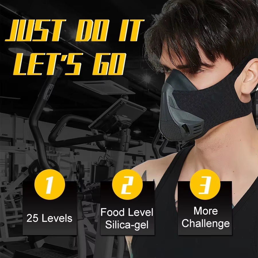 High-Altitude Sports Training Mask - 25 Levels of Adjustment and Logo Personalization